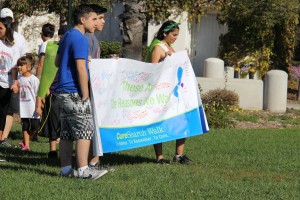 Cancer survivors leading the walk