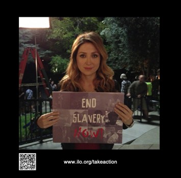 Sasha Alexander joining the International Labor Organizations' campaign to end modern slavery now