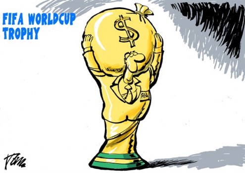 Brasil has spent $11 Billions to prepare the last World Cup but FIFA takes away most of the money generated during the event.