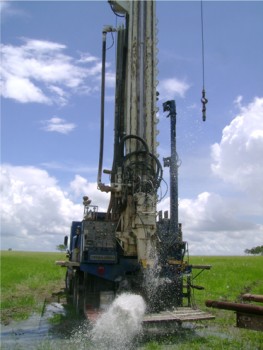A well being drilled in the Central Valley.