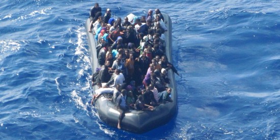 Immigrants trying to reach Italy.