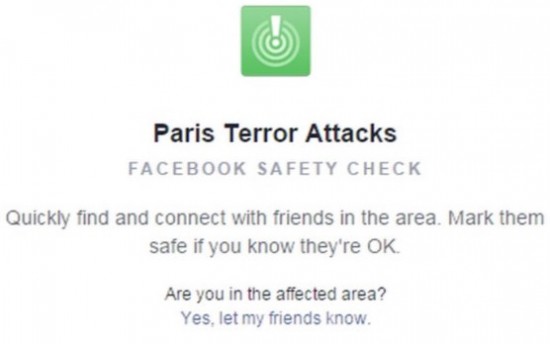 Paris Attacks Facebook Safety Check