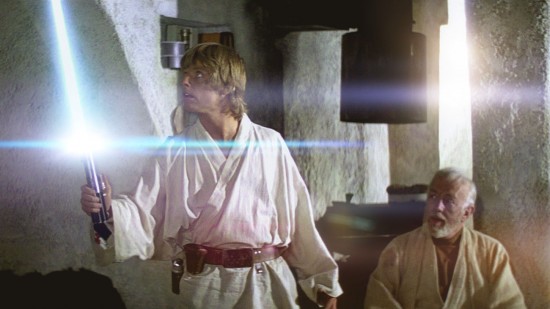 Luke's Supernatural Aid is in the form of a Lightsaber
