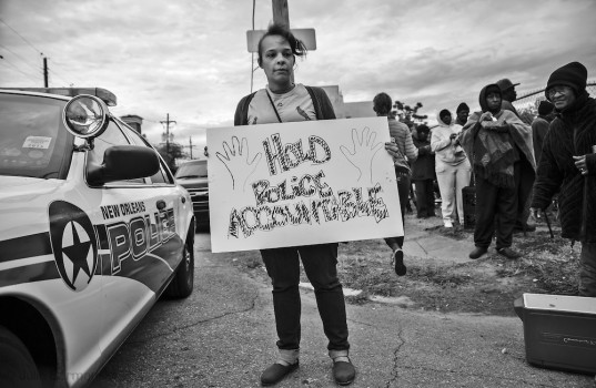 Nov. 22, 2014, Protest in New Orleans against a grand juries decision not to indictite police officer, Darren Wilson for fatally shooting Mike Brown in Ferugson Missouri. It is one of hundreds of protests that have took place across the country since the decision was announced.
