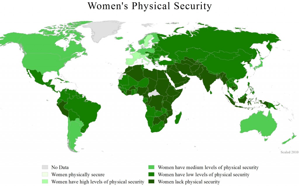 Women in the world do not have enough physical security