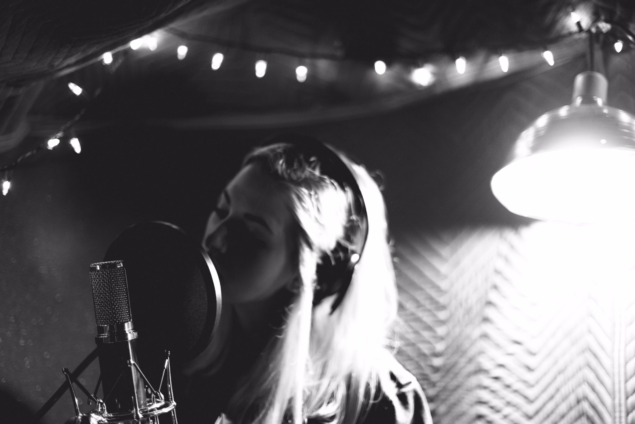Allison Paige recording vocals in the studio. Photo: Joseph Yee