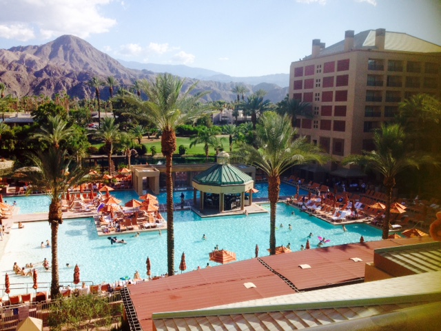 Just arrived in Palm Springs at the Renaissance Hotel. Upgrading to pool view was well worth it! -Sujin Chon