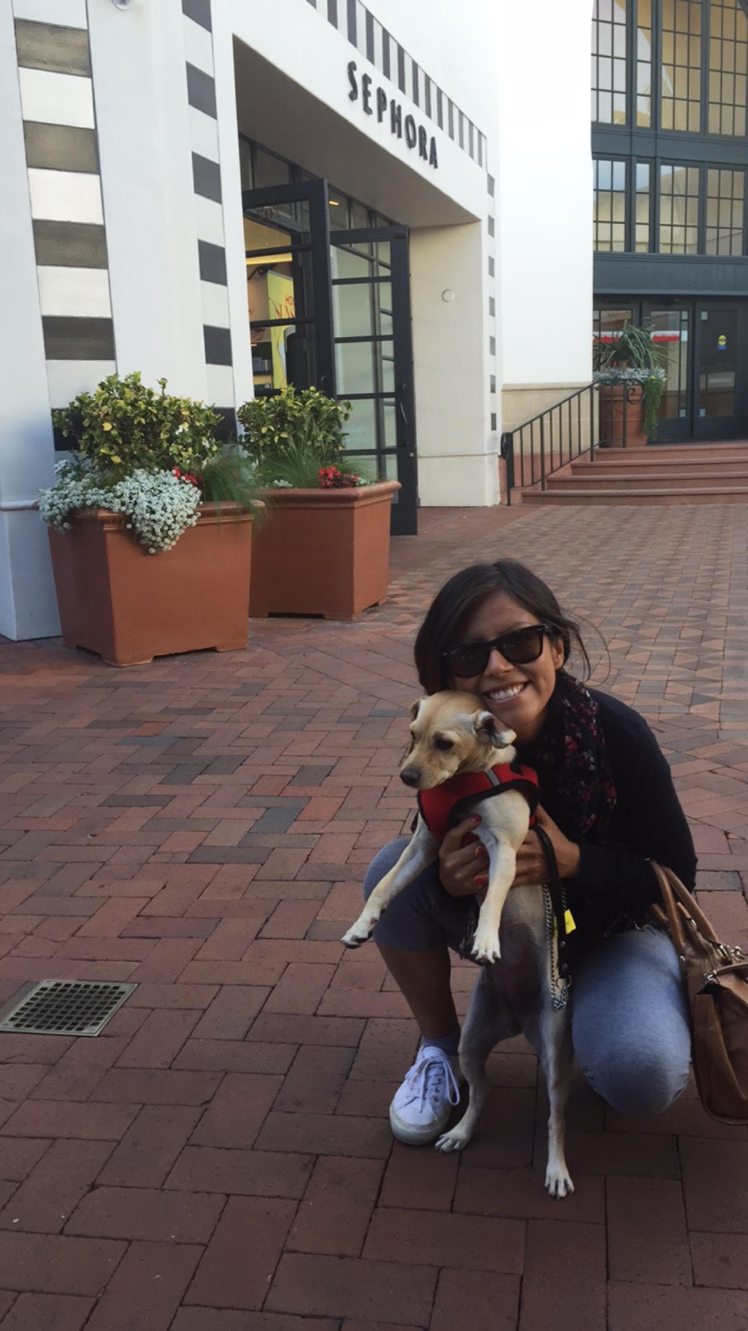 I met a #StudentAtAntioch with her dog Bella, who was featured in a previous article about the difficulties dog owners face when they try to lease a house. -Mia Hayat