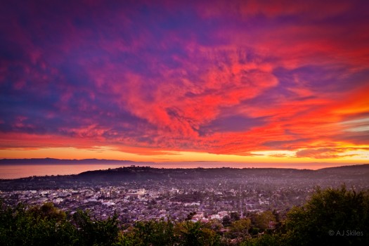 Sunset over Santa Barbara.