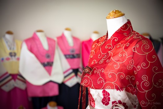 Hanboks, traditional Korean garments.