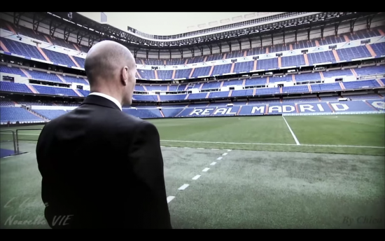Real Madrid's home Stadium. Zidane's first impression