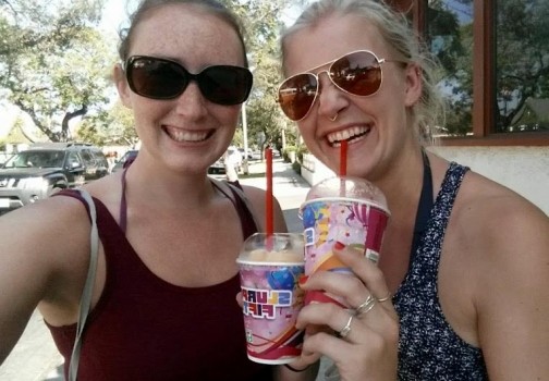 Sometimes you just have to throw it back to 7/11 when you went and got free slurpies at the closest 711 with your roommate. -Marta Waldrop Bergman