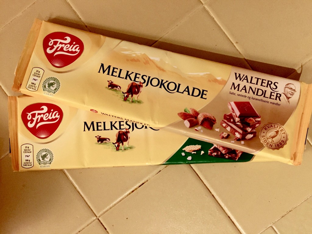Friends visiting from home means being payed in Norwegian chocolate to sleep on my couch. The one thing I miss as an international student! We know chocolate over there - Camilla Yahyaoui
